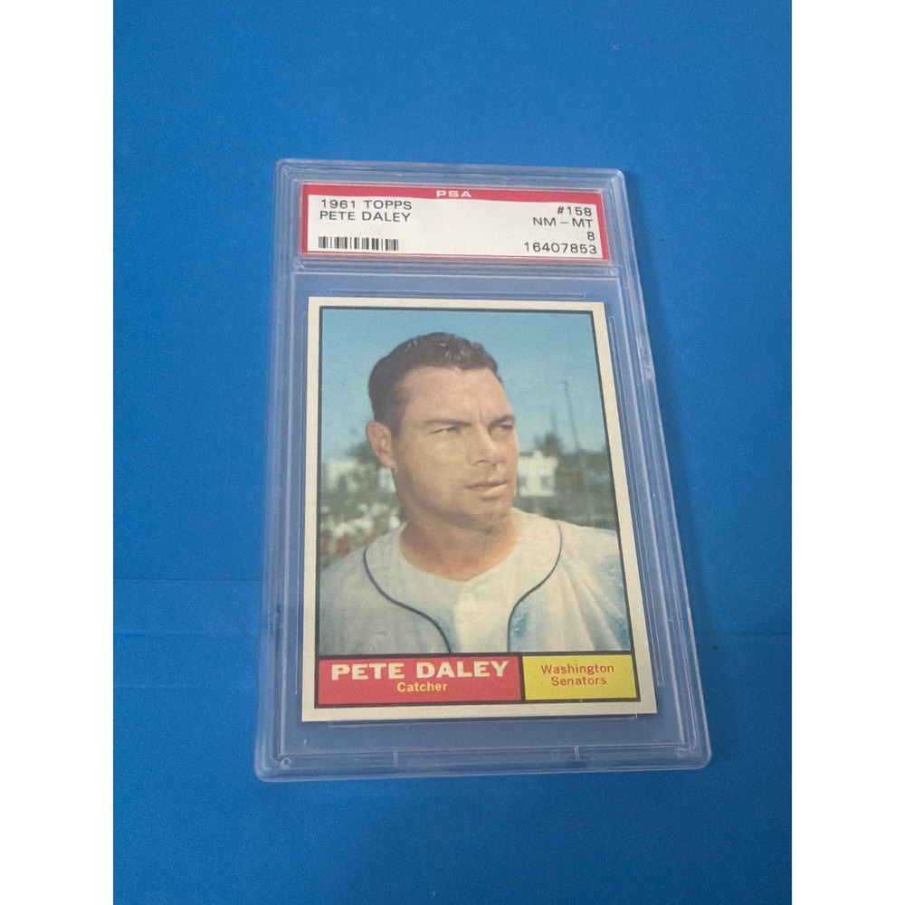 1961 Topps Pete Daley #158 Washington Senators Catcher PSA 8 NM-MT Vintage Card